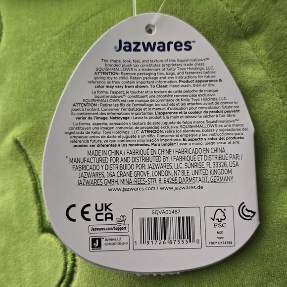 Squishmallows Official 14 inch Charles the Pickle With Mustache & Red Monocle - Picture 3 of 8